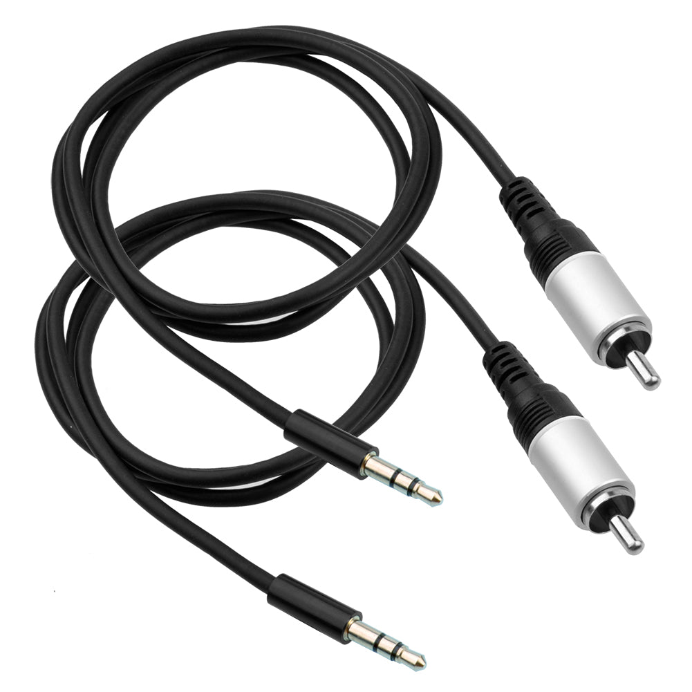 1m 3,5 mm Stecker auf Cinch-Kabel aux Audio 3,5 mm-Cinch-Kabel (2 Stück, 1m Audio-Cinchkabel)