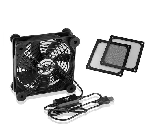 USB PC Lüfter 80 mm mit Staubfilter-Abdeckung – leise, 5V | euroharry
