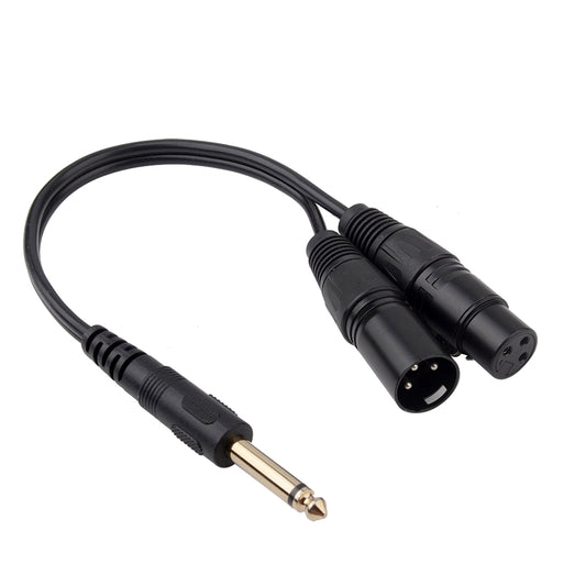 euroharry 30cm Mikrofon Stecker & Buchse XLR 3-pin Y-Splitter auf 6,35mm TS-Mono audio Kable - Euroharry GmbH