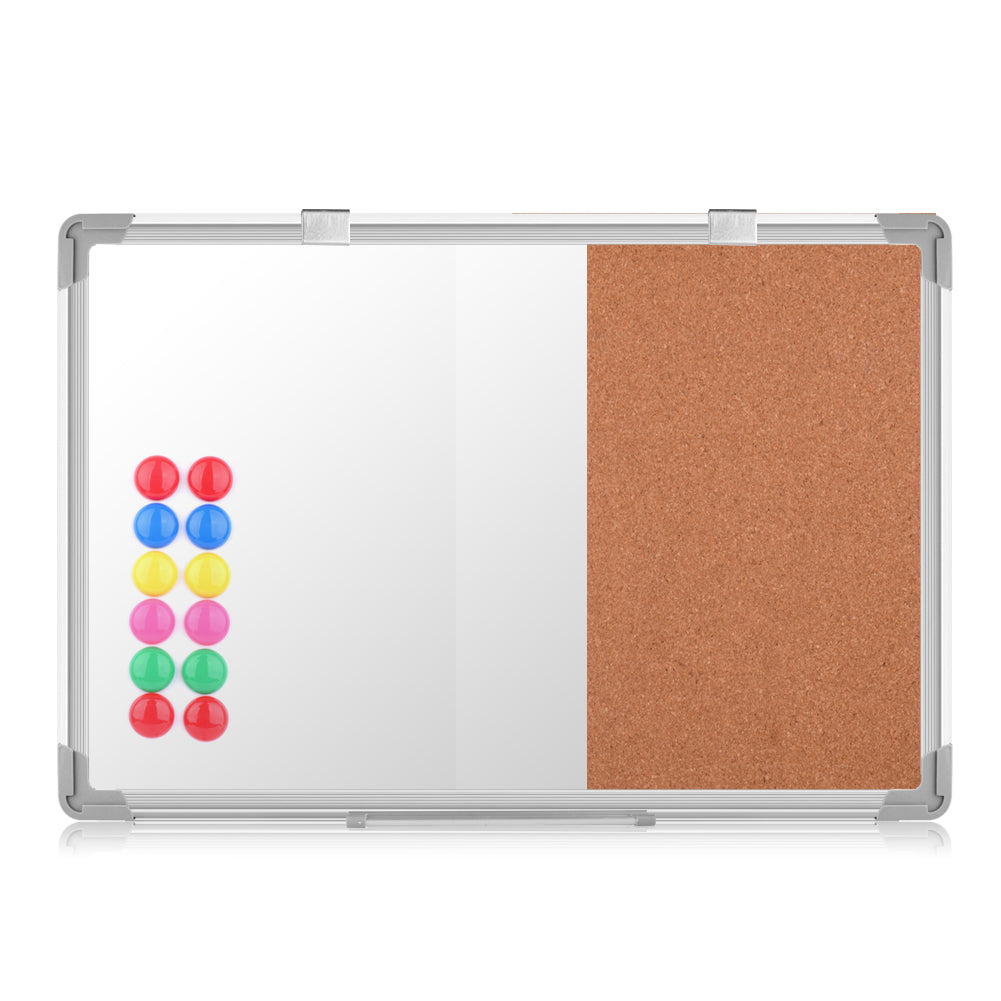 euroharry Kombinations notizbrett Whiteboard Magnetwand mit Alurahmen Magnetisch Whiteboard und Magnettafel Pinnwand Weiß lackier - Euroharry GmbH