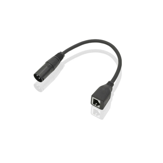Euroharry GmbH XLR 3-pin to RJ45 adapter cable showing connection ends and cable length for audio and network extension.