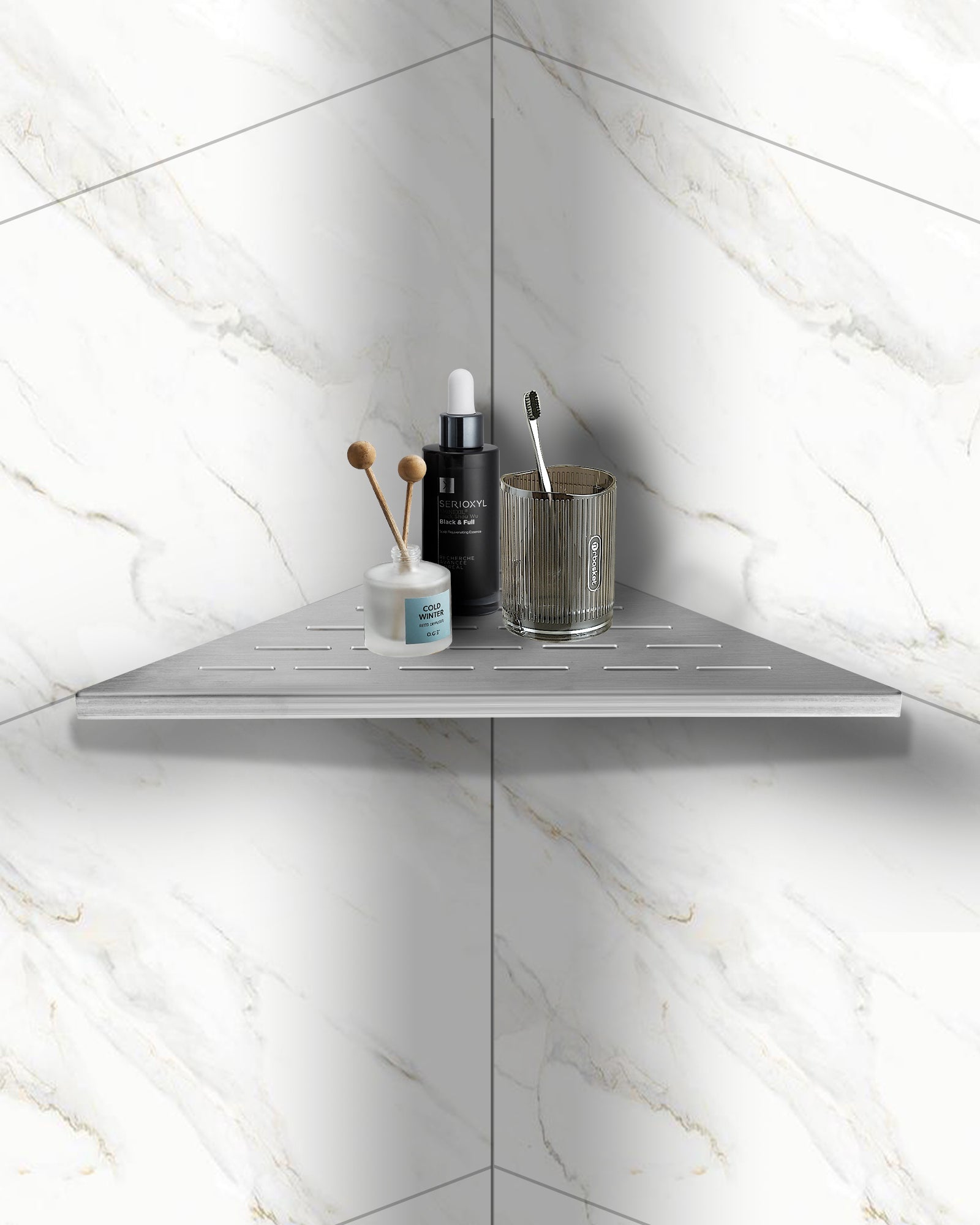 Eckablage Duschablage Edelstahl Duschkorb Eingebaute Duschkorb für Badezimmer Shampoo Halter - Euroharry GmbH
