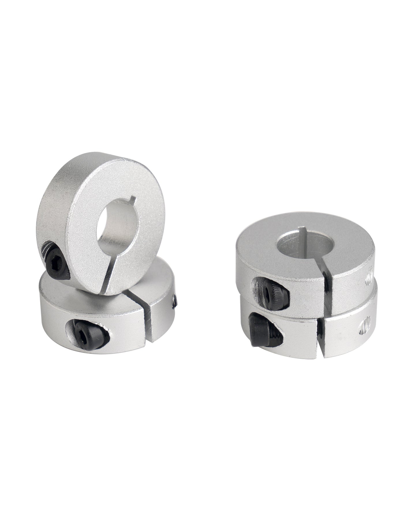 4 Stück Clamp Clamps Aluminium Alloy Screw Wave Mounting Ring Wave Collar Clamp Clamps for Robot Technical Equipment Lawn Tractor Garage Doors Storage Tools
