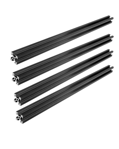 4 Stück 2020 V Typ Schwarz Europäischer Standard Eloxierte Linearschiene Aluminiumprofilextrusion für DIY 3D-Drucker und CNC-Maschinen