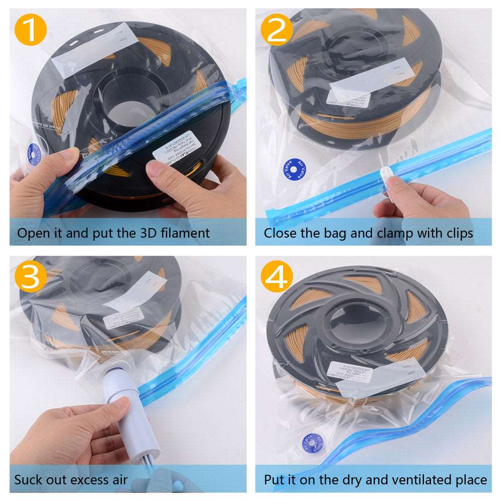 10 Stück 3D Druckerfilament Feuchtigkeitsbeständig Aufbewahrungstasche Mit Abgaspumpe