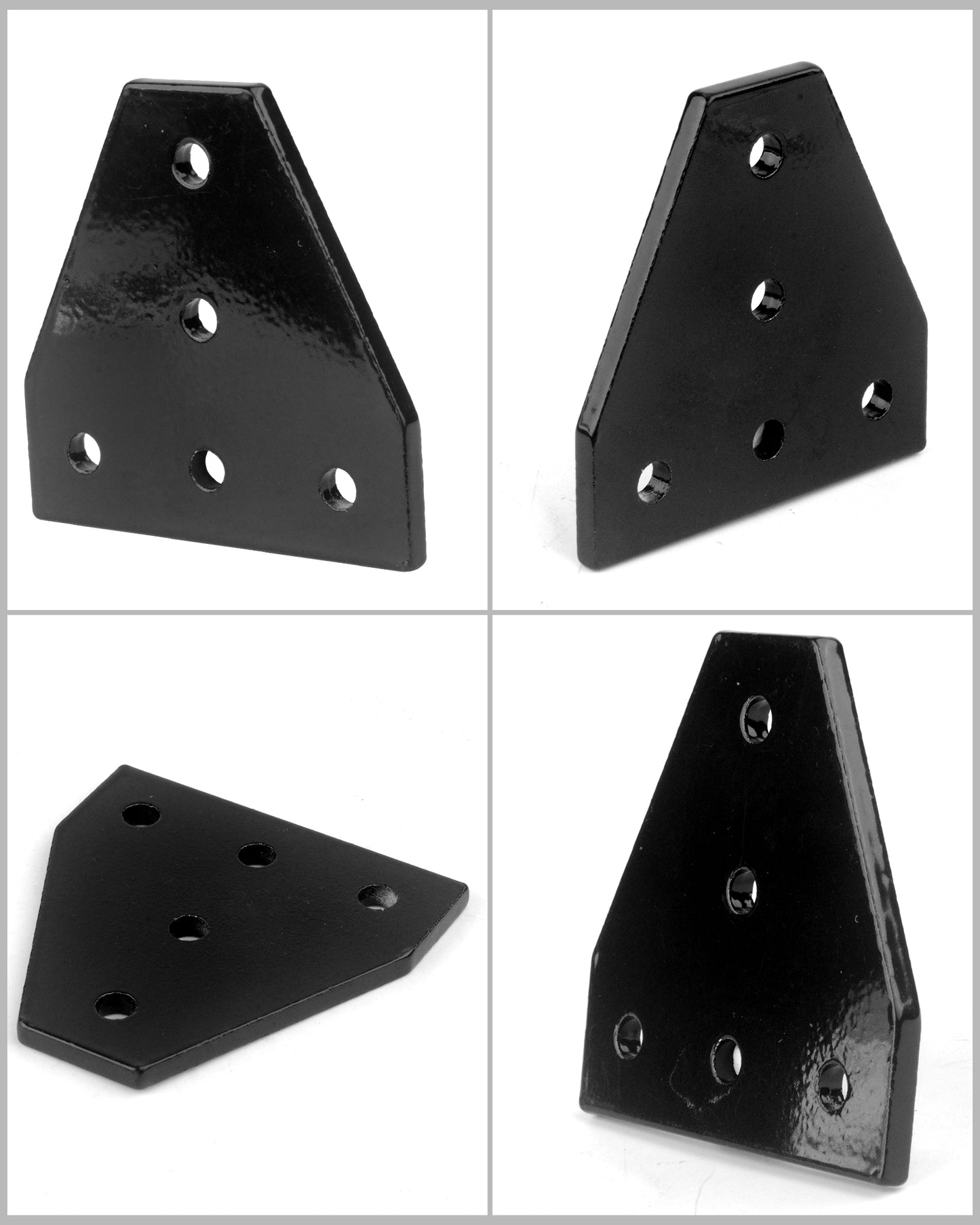 4x Eckhalterungsplatte Winkelplatte T-Form 2020 Nut 6 Verbindungsplatte Schwarz