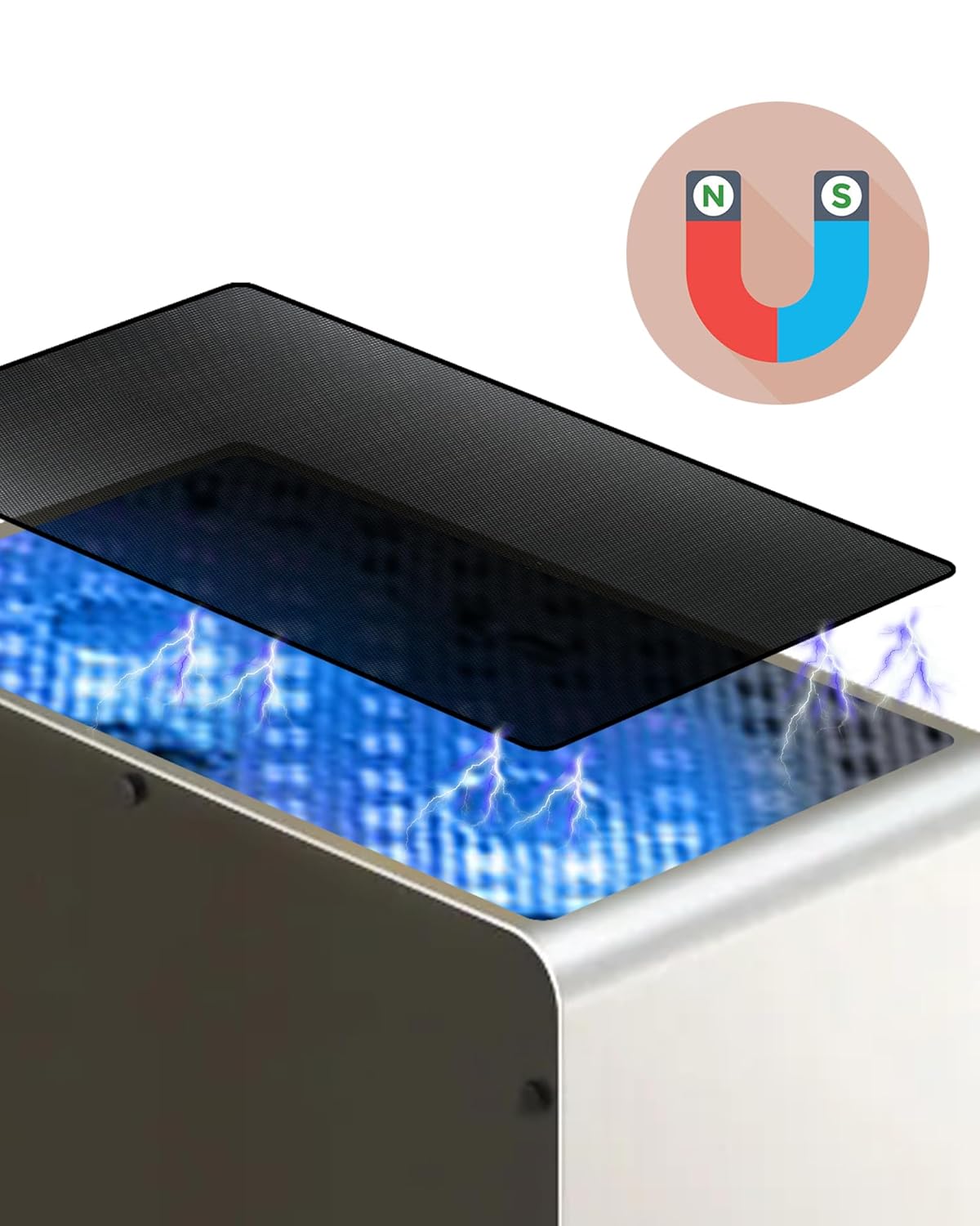 [2 Stück] 400 x 300 mm DIY PC Gehäuse Staub Mesh Filter Abdeckung PVC Staubdicht Mesh Filter Abdeckung mit Magnetstreifen für Computer PC Gehäuse staubdicht