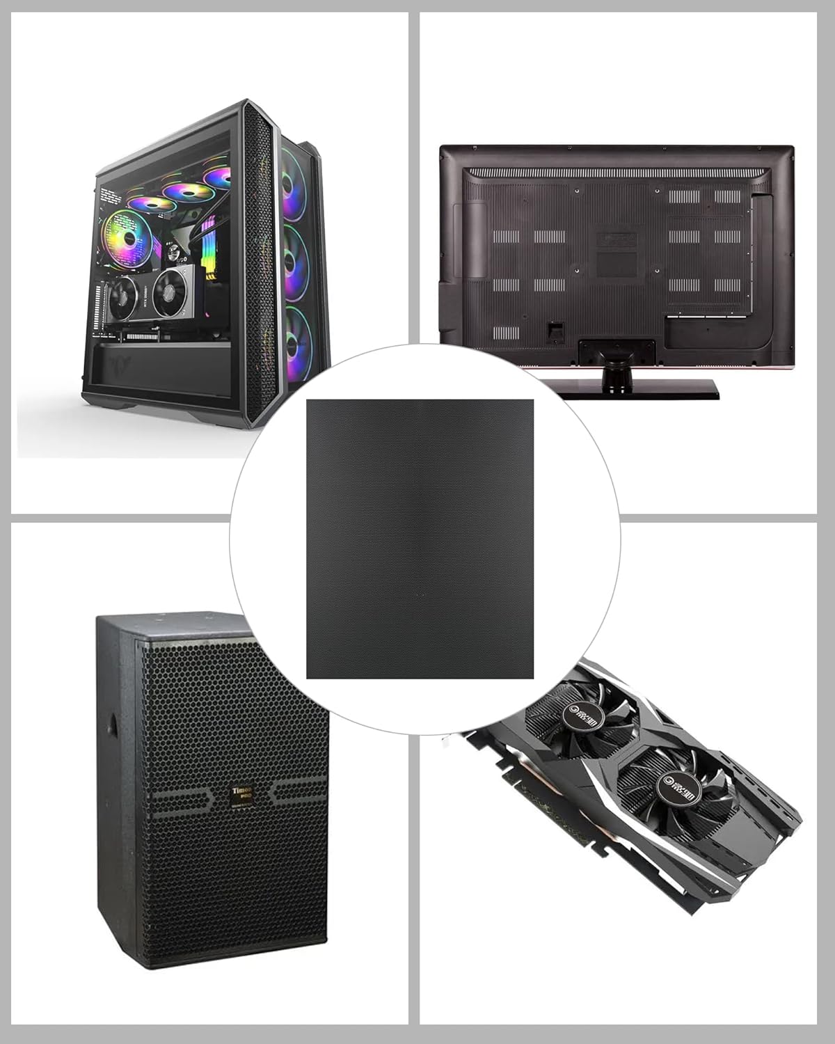 [2 Stück] 400 x 300 mm DIY PC Gehäuse Staub Mesh Filter Abdeckung PVC Staubdicht Mesh Filter Abdeckung mit Magnetstreifen für Computer PC Gehäuse staubdicht