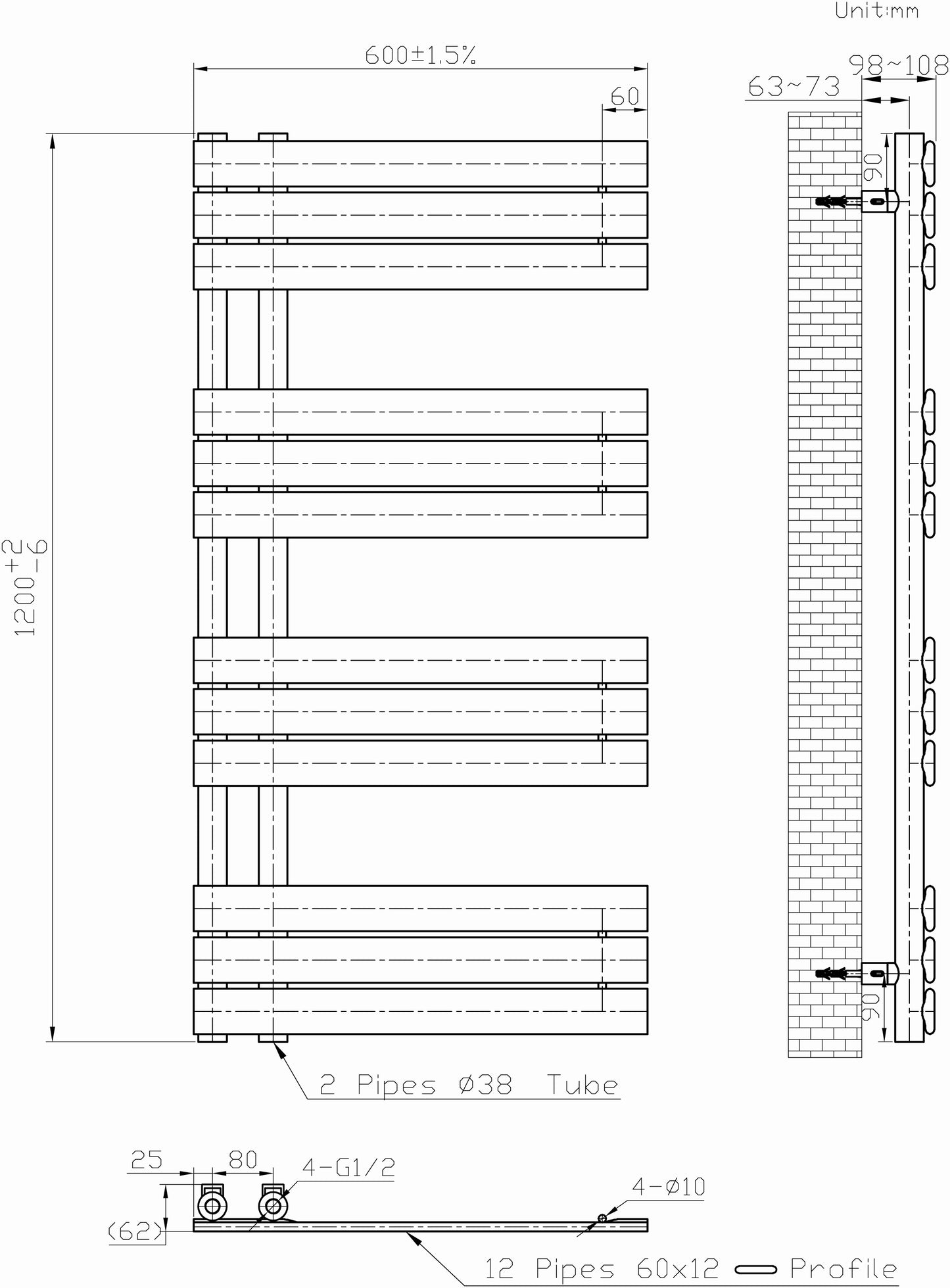 andtuchheizkörper Badheizkörper Seitenanschluss Bad Handtuchhalter Design Heizkörper Badezimmer Handtuchtrockner - Euroharry GmbH