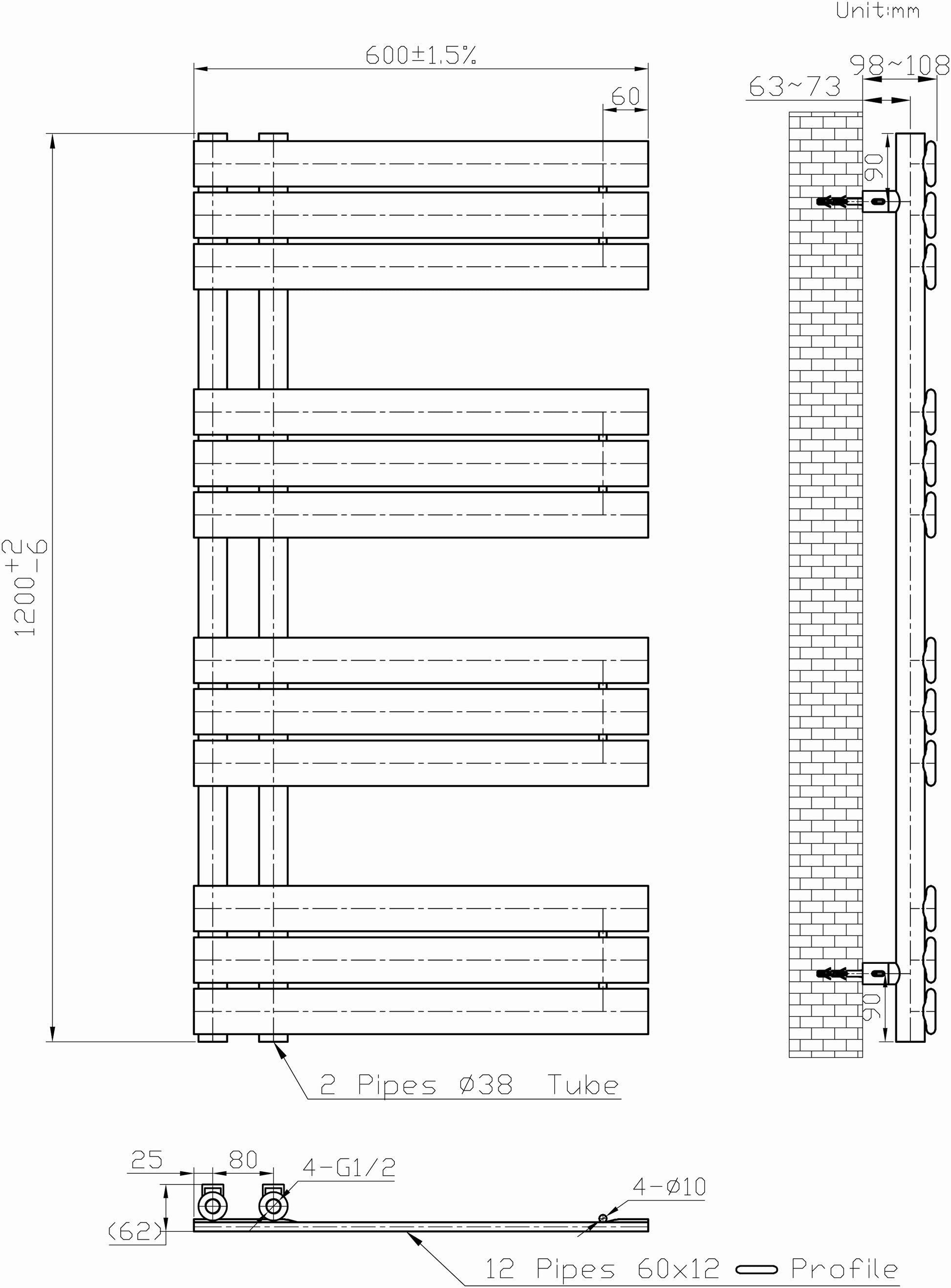 andtuchheizkörper Badheizkörper Seitenanschluss Bad Handtuchhalter Design Heizkörper Badezimmer Handtuchtrockner - Euroharry GmbH