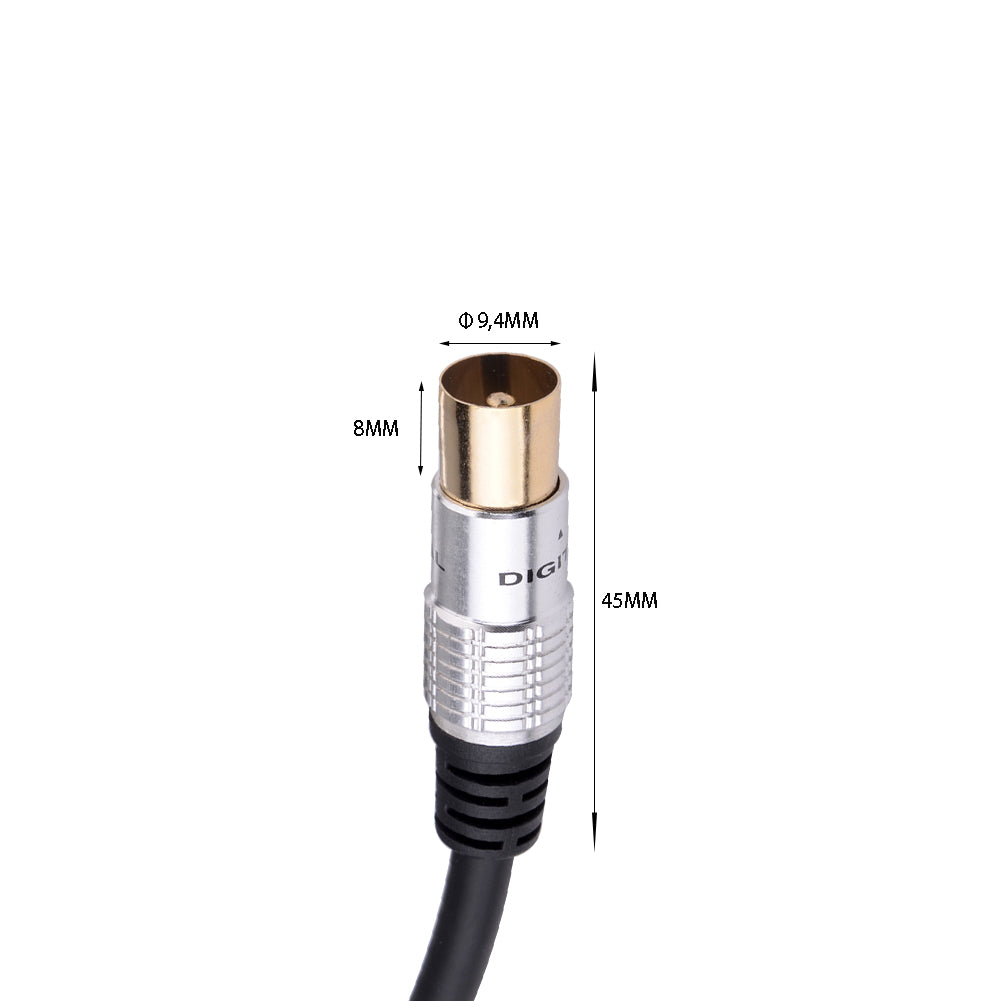 Euroharry GmbH TV antenna coaxial cable with coax plug and socket, premium OFC copper for reliable signal transmission.
