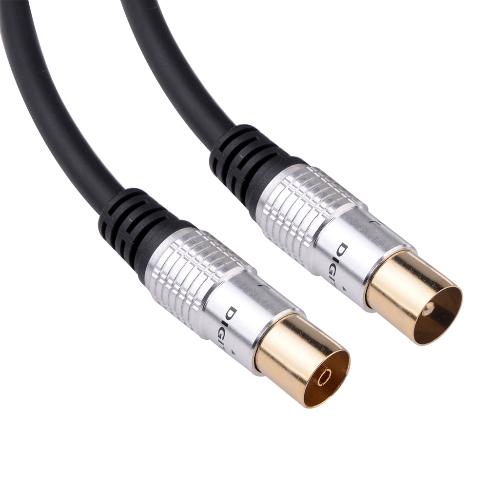 Euroharry GmbH premium OFC coaxial TV antenna cable with coax connector and coupler, high-quality coaxial cable for antenna connections.