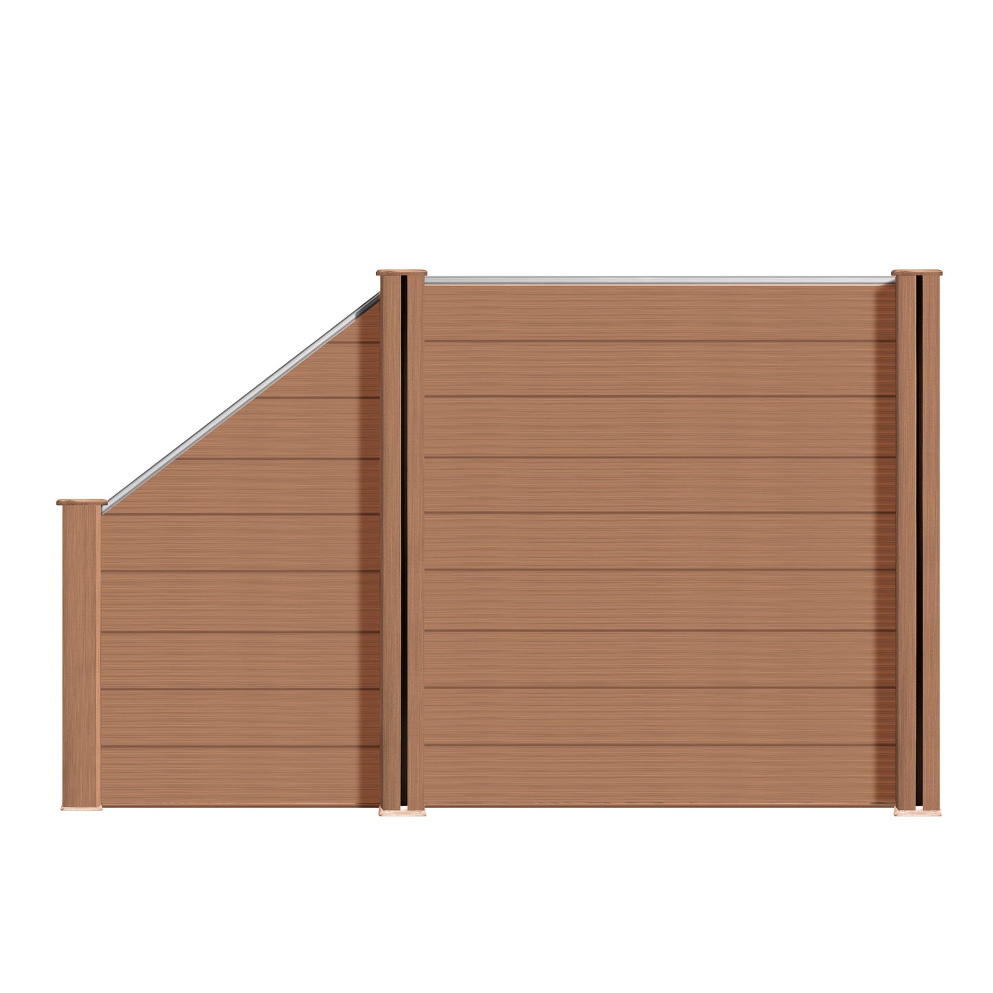 WPC Zaun Garten Sichtschutzzaun Komplettset by Euroharry GmbH, showing wooden composite fencing panels with posts and panels.
