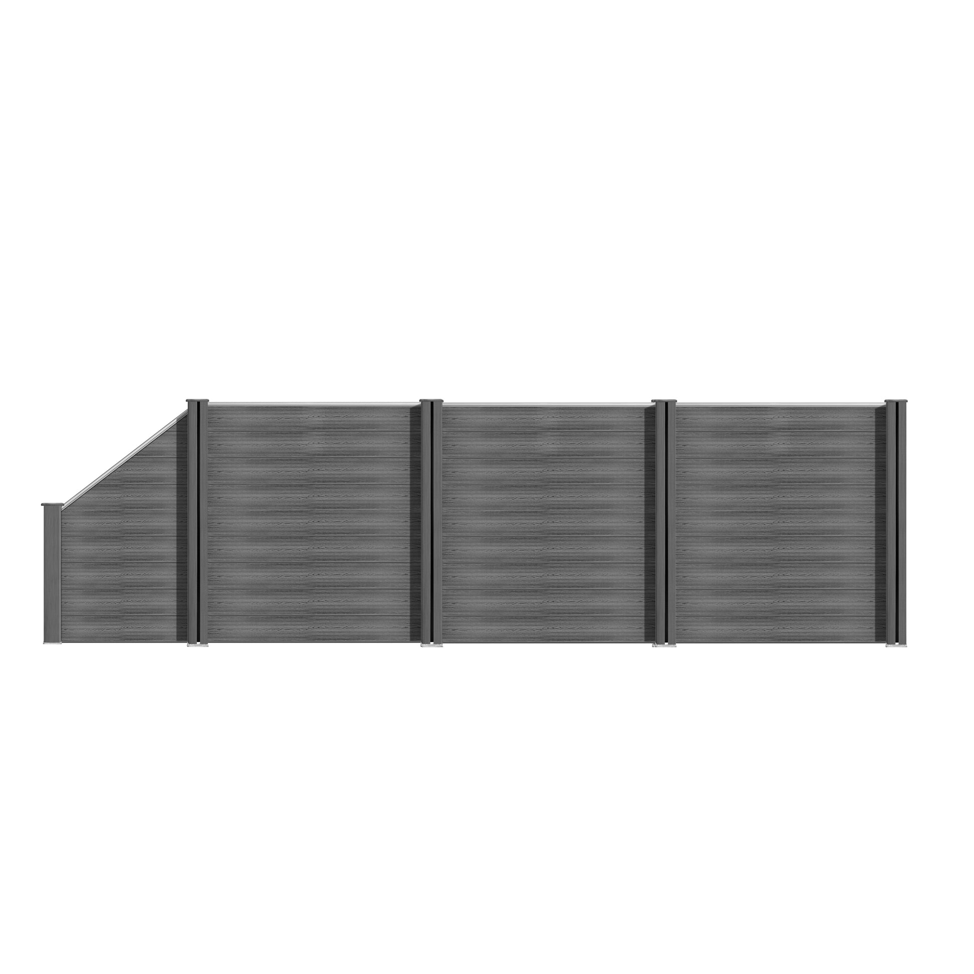 WPC Zaun Garten Sichtschutzzaun Komplettset by Euroharry GmbH, showing assembled grey WPC fencing panels with posts and accessories.
