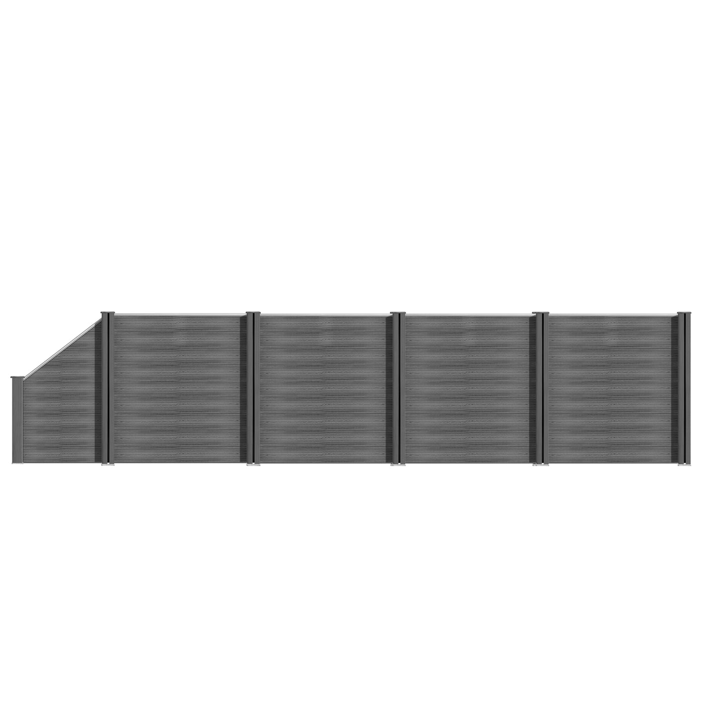 WPC Zaun Garten Sichtschutzzaun Komplettset with grey slats and wooden finish, ideal for garden privacy by Euroharry GmbH.