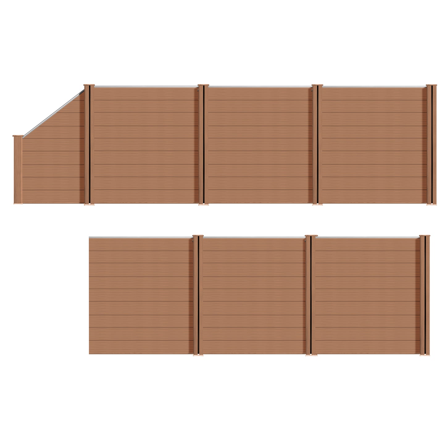 WPC Zaun Garten Sichtschutzzaun Komplettset from Euroharry GmbH, featuring durable wood-plastic composite panels and fencing posts.