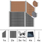 WPC Sichtschutzzaun mit Alu-Pfosten in Grau und Braun, komplettset, Euroharry GmbH, outdoor privacy fencing with sturdy posts.
