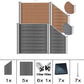 WPC Sichtschutzzaun mit Alu-Pfosten in Grau und Braun, komplett set, Euroharry GmbH, outdoor privacy fencing system
