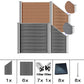 WPC Sichtschutzzaun mit Aluminium-Pfosten in Grau und Braun, komplettset von Euroharry GmbH, showing the privacy fence panels.