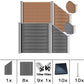 WPC Sichtschutzzaun mit Aluminium-Pfosten in Grau und Braun, komplett set, ideal für privacy und Gartenbegrenzung.