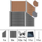 WPC Sichtschutzzaun mit grau und braunen Alu-Pfosten, komplettset von Euroharry GmbH, displays modern fencing panels and posts.