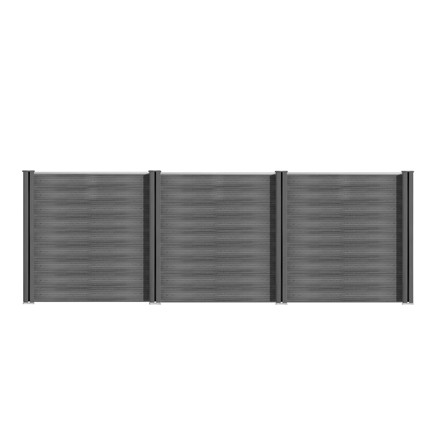 WPC Zaun Garten Sichtschutzzaun Komplettset by Euroharry GmbH, gray WPC fencing panels for privacy and garden decoration.