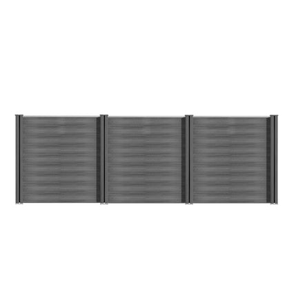 WPC Zaun Garten Sichtschutzzaun Komplettset by Euroharry GmbH, gray WPC fencing panels for privacy and garden decoration.