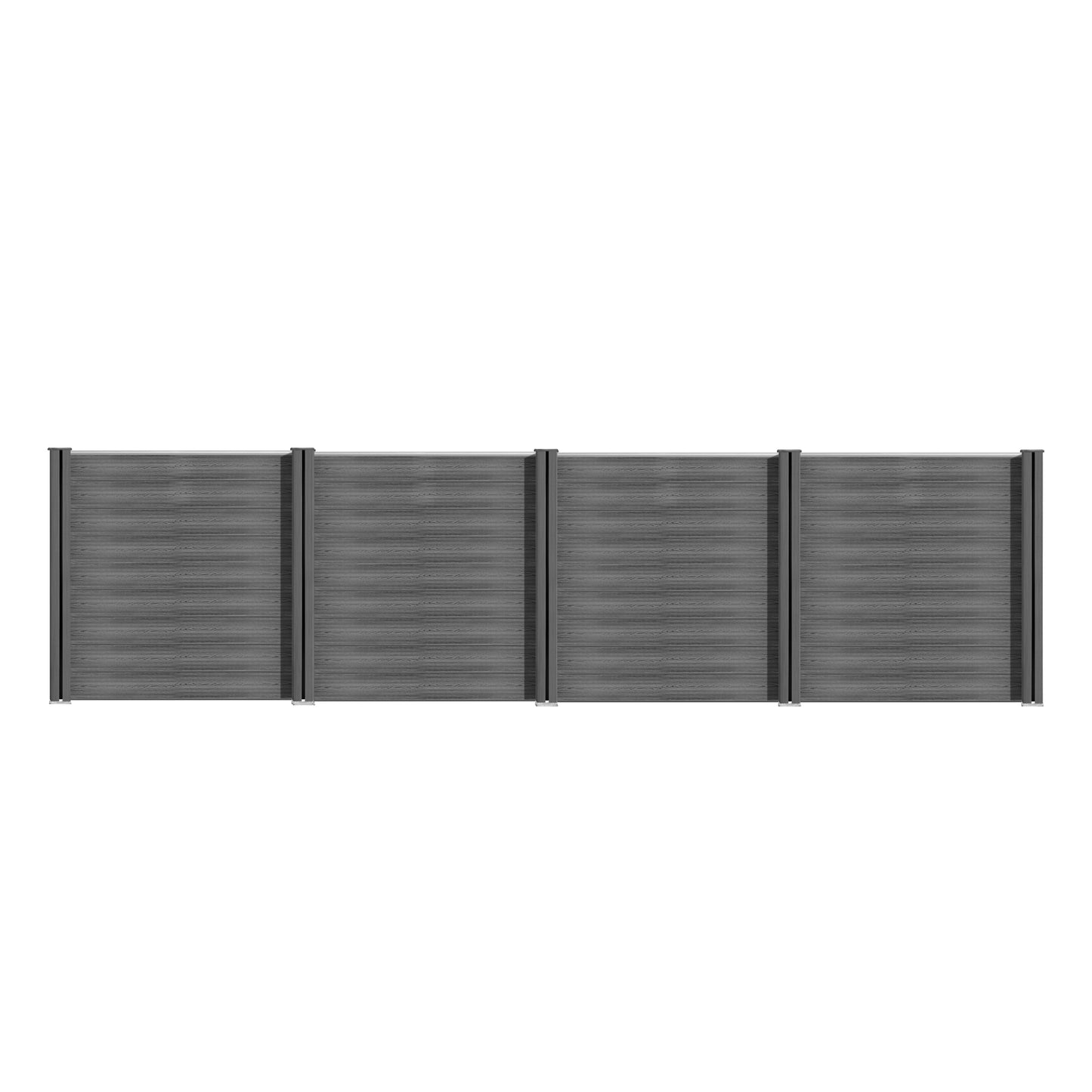 WPC Zaun Garten Sichtschutzzaun Komplettset by Euroharry GmbH showing gray composite fencing panels for garden privacy.