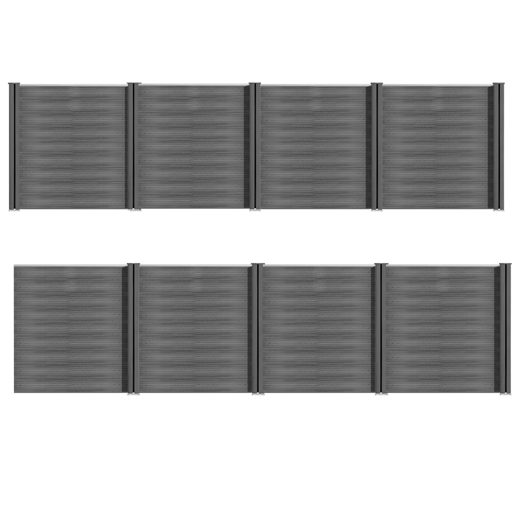 WPC Zaun Garten Sichtschutzzaun Komplettset by Euroharry GmbH, featuring gray WPC garden fence panels with posts and accessories.