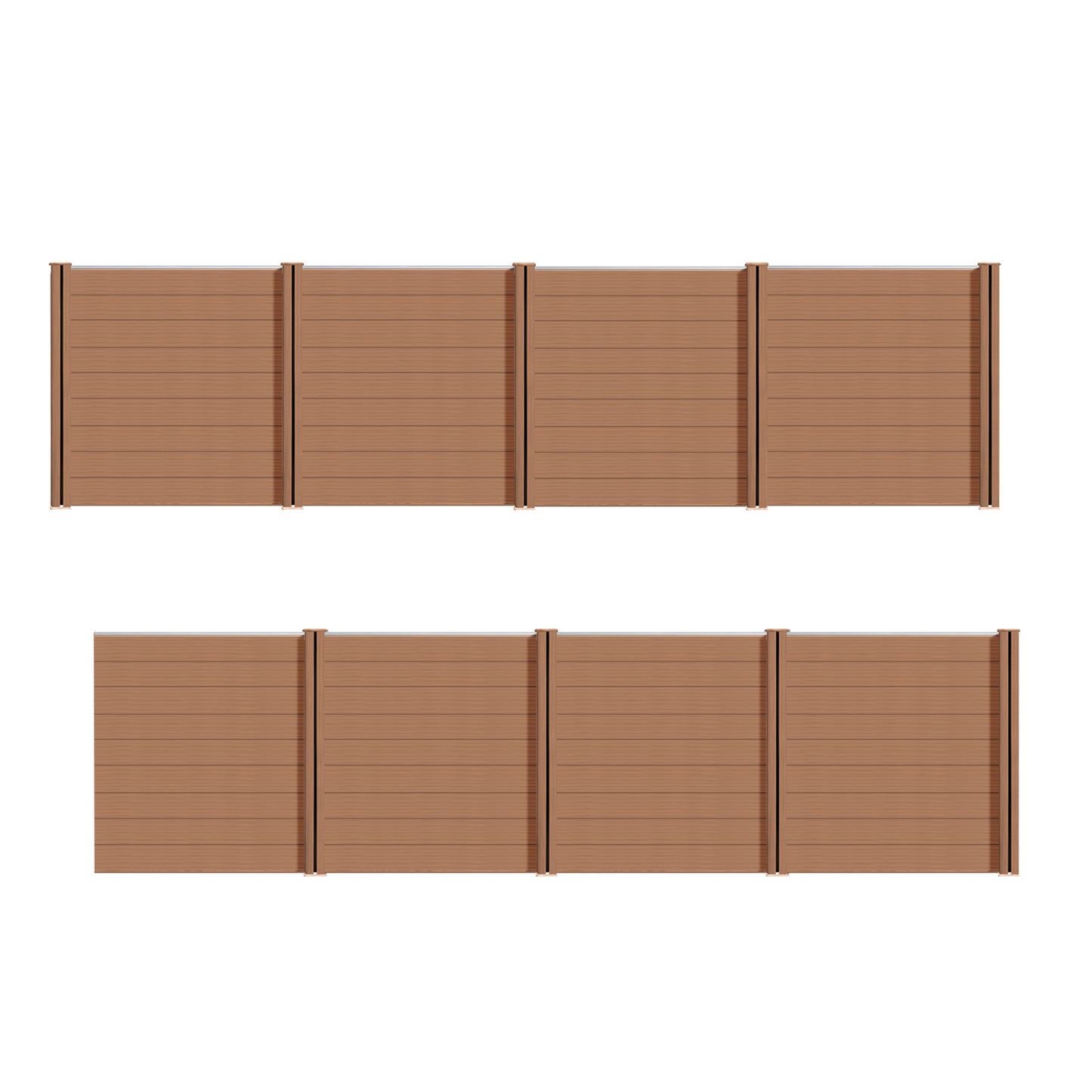 WPC Zaun Garten Sichtschutzzaun Komplettset, wpc zaun with horizontal slats, beige color, Euroharry GmbH brand, outdoor privacy fence