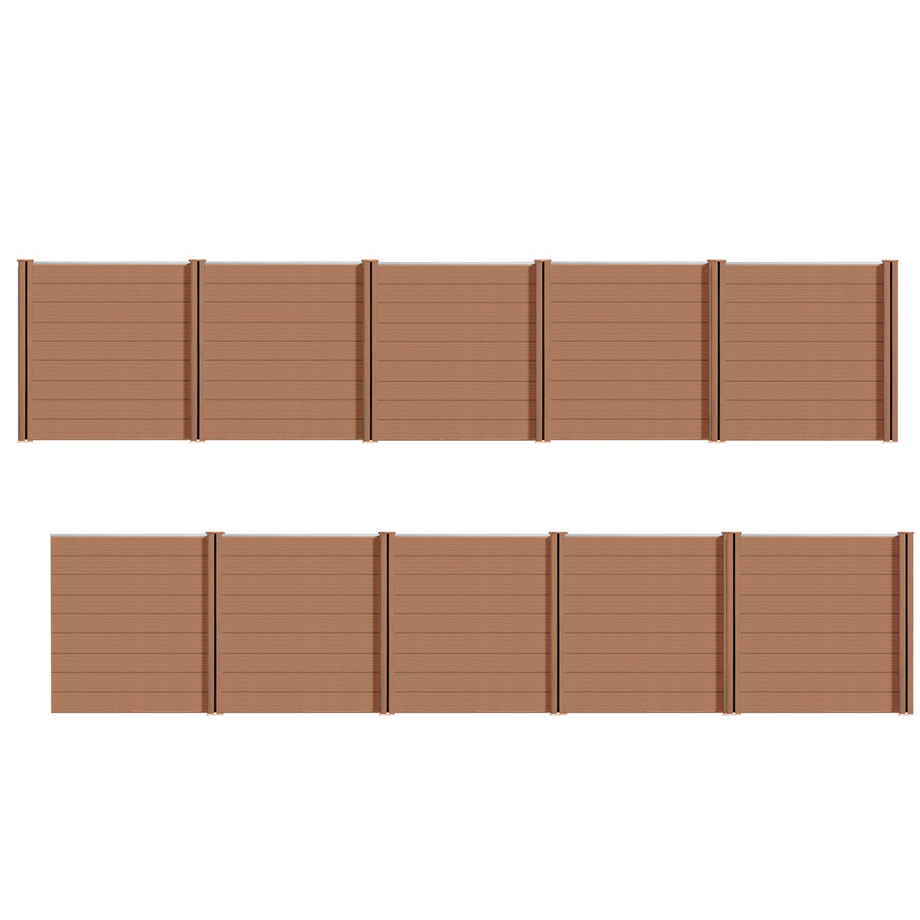 WPC Zaun Garten Sichtschutzzaun Komplettset by Euroharry GmbH, featuring durable wood-plastic composite panels and fencing posts.