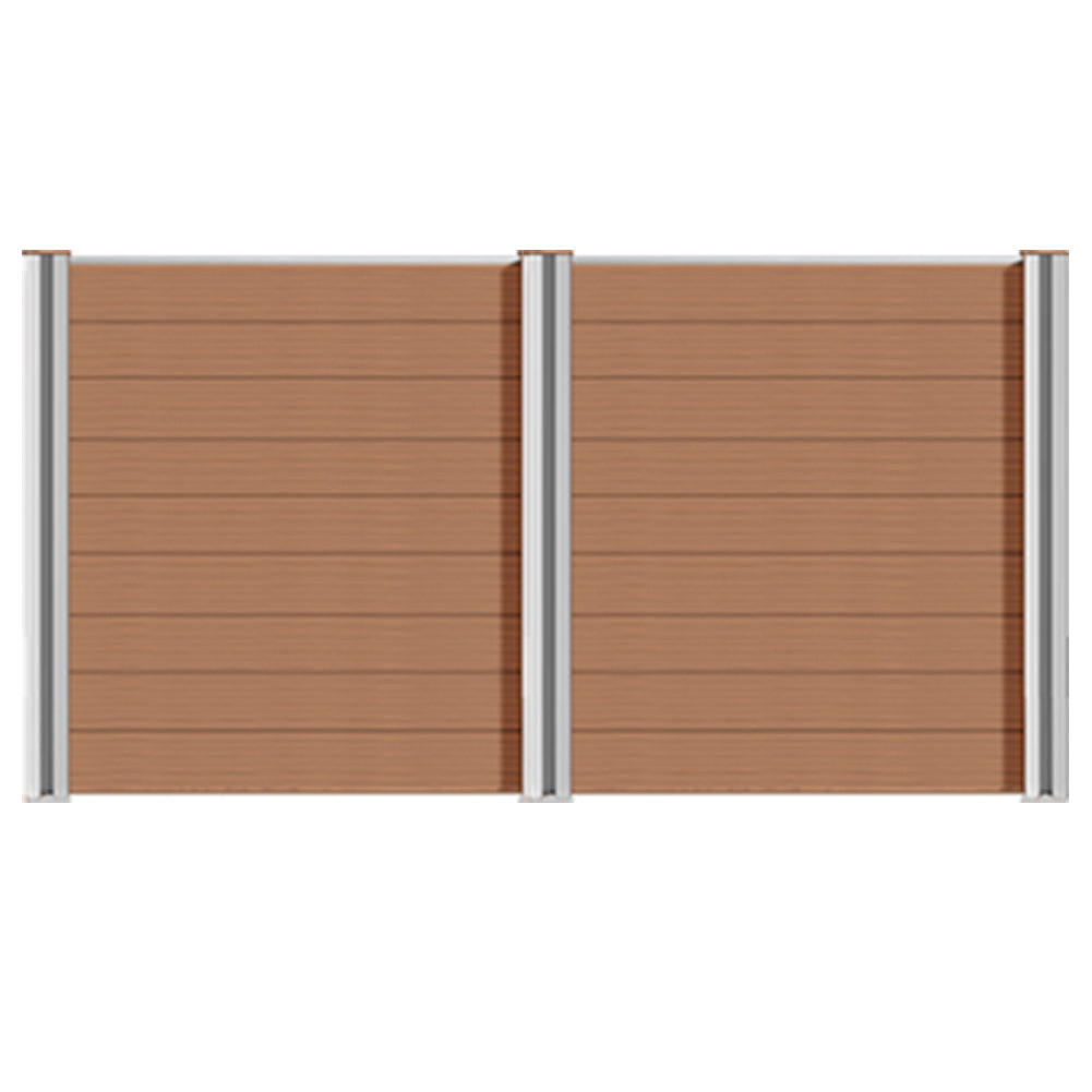 WPC Sichtschutzzaun mit Aluminium-Pfosten in Grau und Braun, komplettset von Euroharry GmbH, for privacy and outdoor decoration