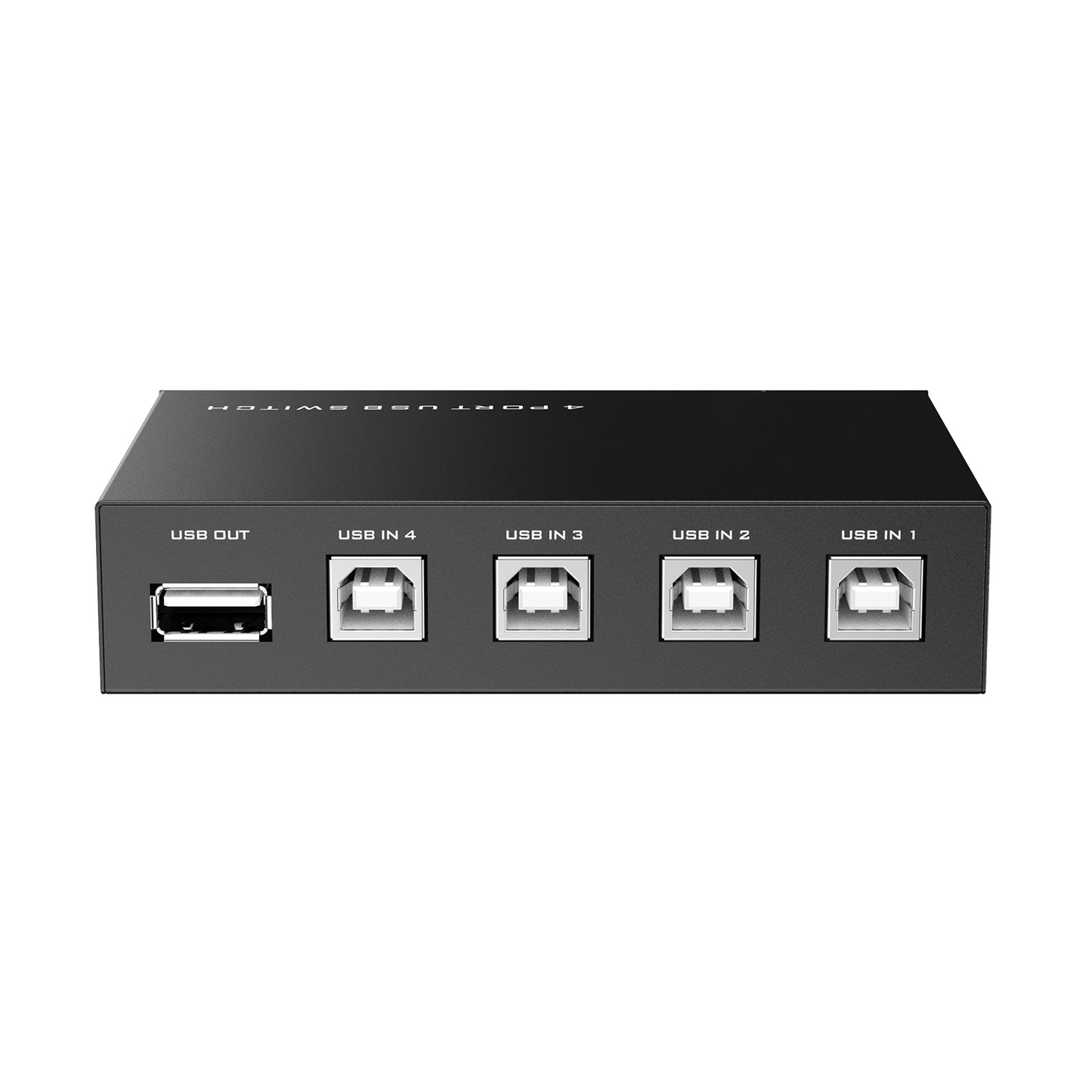 4-port USB 2.0 sharing switch adapter by Euroharry for connecting PC, scanner, and printer in one compact device.