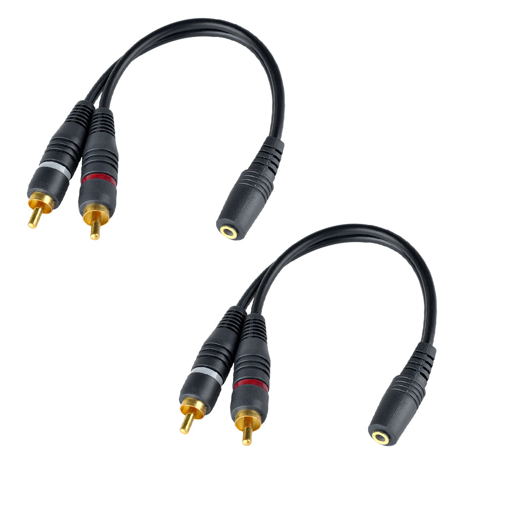3,5mm Stereo-Stecker/Buchse auf Dual-Cinch-RCA Female/Male Audio-Adapter kabel - Euroharry GmbH
