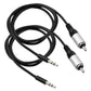 1m 3,5 mm Stecker auf Cinch-Kabel aux Audio 3,5 mm-Cinch-Kabel (2 Stück, 1m Audio-Cinchkabel)