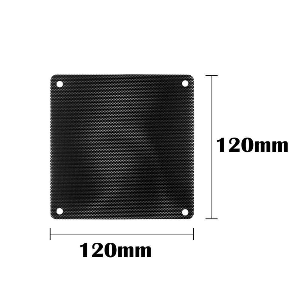 Set of 10 black 120mm PC fan covers with ultra-fine dust filters for computer case ventilation, compatible with Euroharry GmbH.
