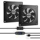 Digitalanzeige temperaturgesteuertes leises Lüftersystem, USB-Lüfter, 5V-Lüfter mit modernem gebürstetem schwarzem Aluminiumrahmen für Heimkino-AV-Schränke (euroharry) - Euroharry GmbH