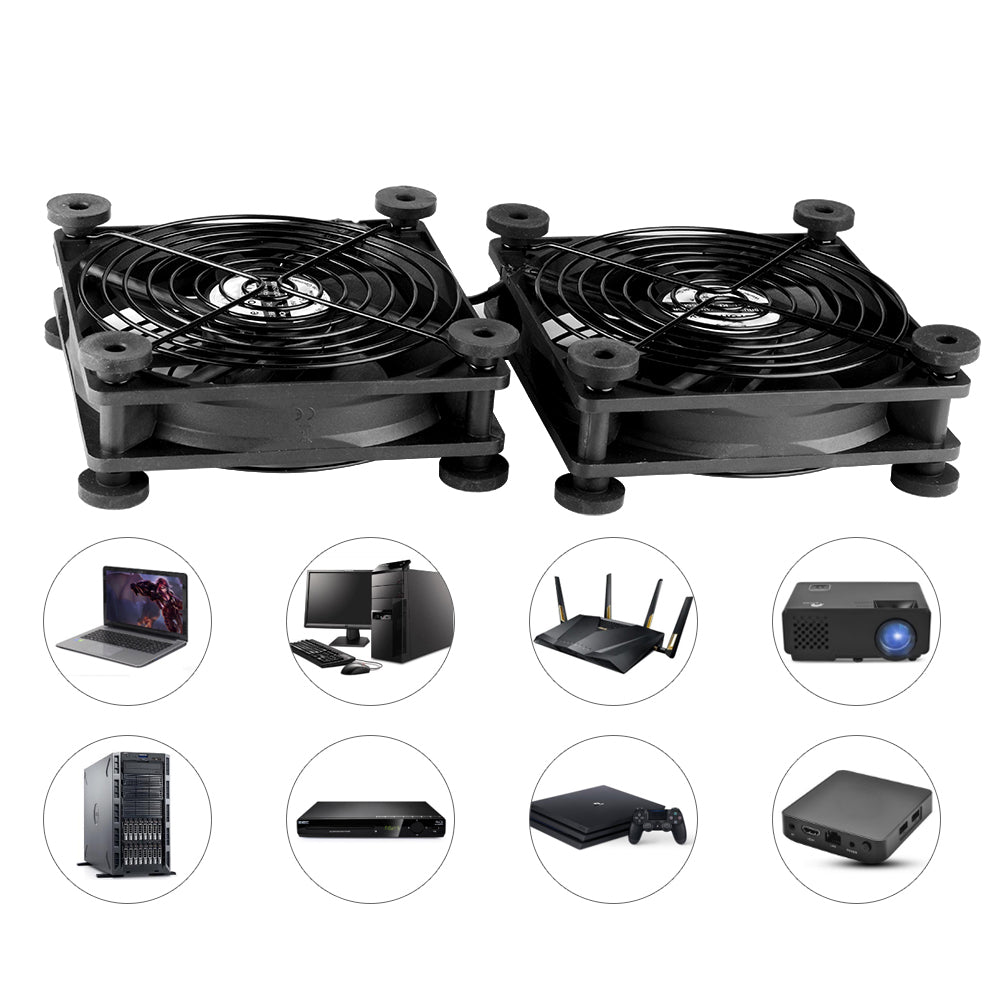 Euroharry GmbH 140mm USB fan with metal grill, silent mini cooling fan for PC, TV boxes, PS4, routers, and AV devices.