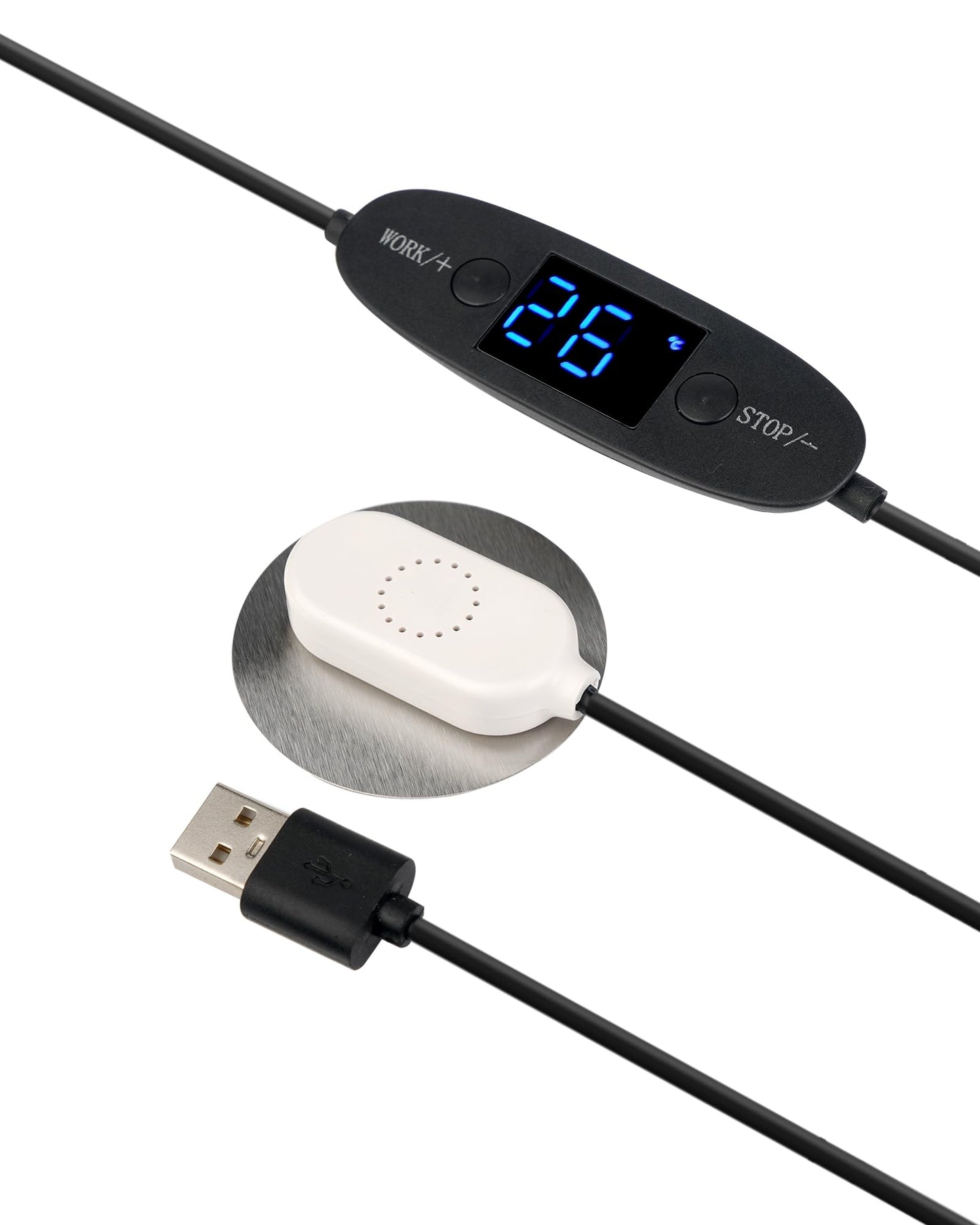 Digitalanzeige temperaturgesteuertes leises Lüftersystem, USB Lüfter 80mm, 5V-Lüfter mit modernem gebürstetem schwarzem Aluminiumrahmen für Heimkino-AV-Schränke (Copy) - Euroharry GmbH