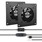 Digitalanzeige temperaturgesteuertes leises Lüftersystem, USB Lüfter 80mm, 5V-Lüfter mit modernem gebürstetem schwarzem Aluminiumrahmen für Heimkino-AV-Schränke (Copy) - Euroharry GmbH