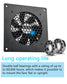 Euroharry USB 120mm quiet fan with black brushed aluminum frame, 6 speeds, smart timer, moisture-resistant IPX5, compatible with 5-12V.