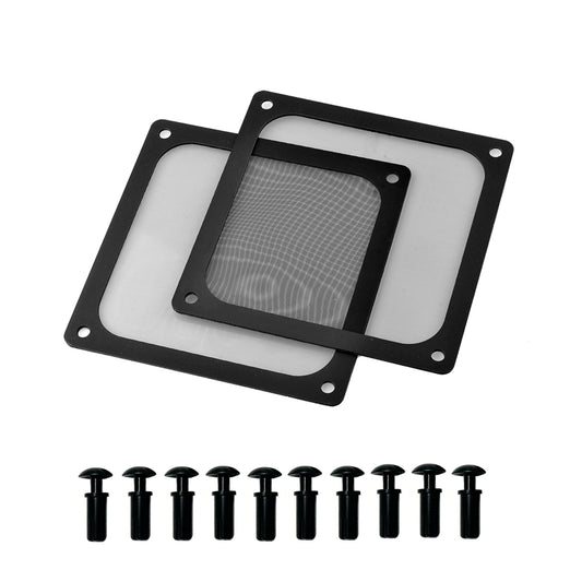 2  Stück Lüfterabdeckung mit Ultra-feinem Staubfilter, Schwach magnetisch Montage mit 10 Stück Gummistopfen