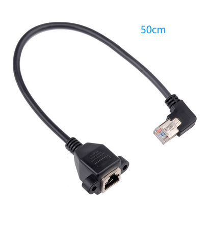 Euroharry GmbH 50cm RJ45 Ethernet extension cable with shielded CAT6/5e/5 connector, showing male RJ45 plug and female port.
