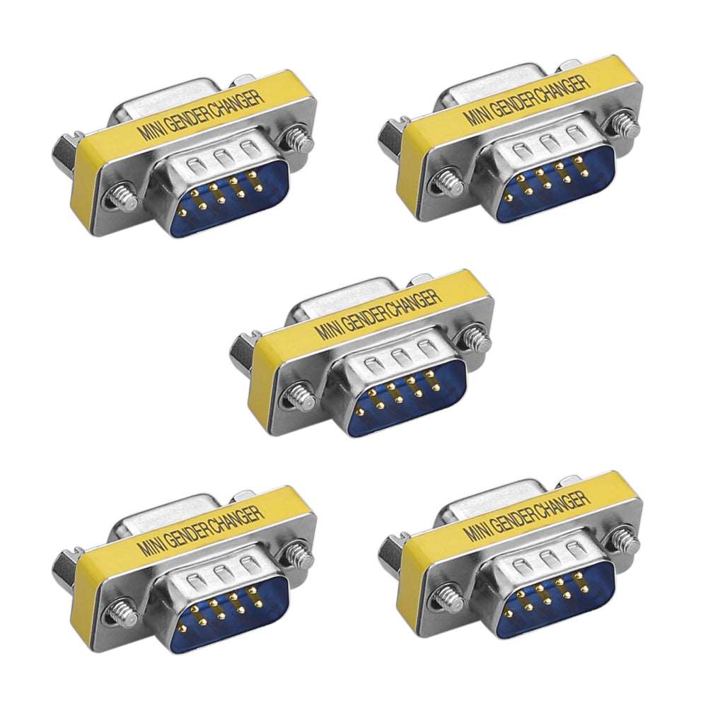 5 Stück 9 Pin RS-232 Seriell DB9 Stecker Stecker auf Buchse Kabel Geschlecht Wechsler Koppler Adapter - Euroharry GmbH