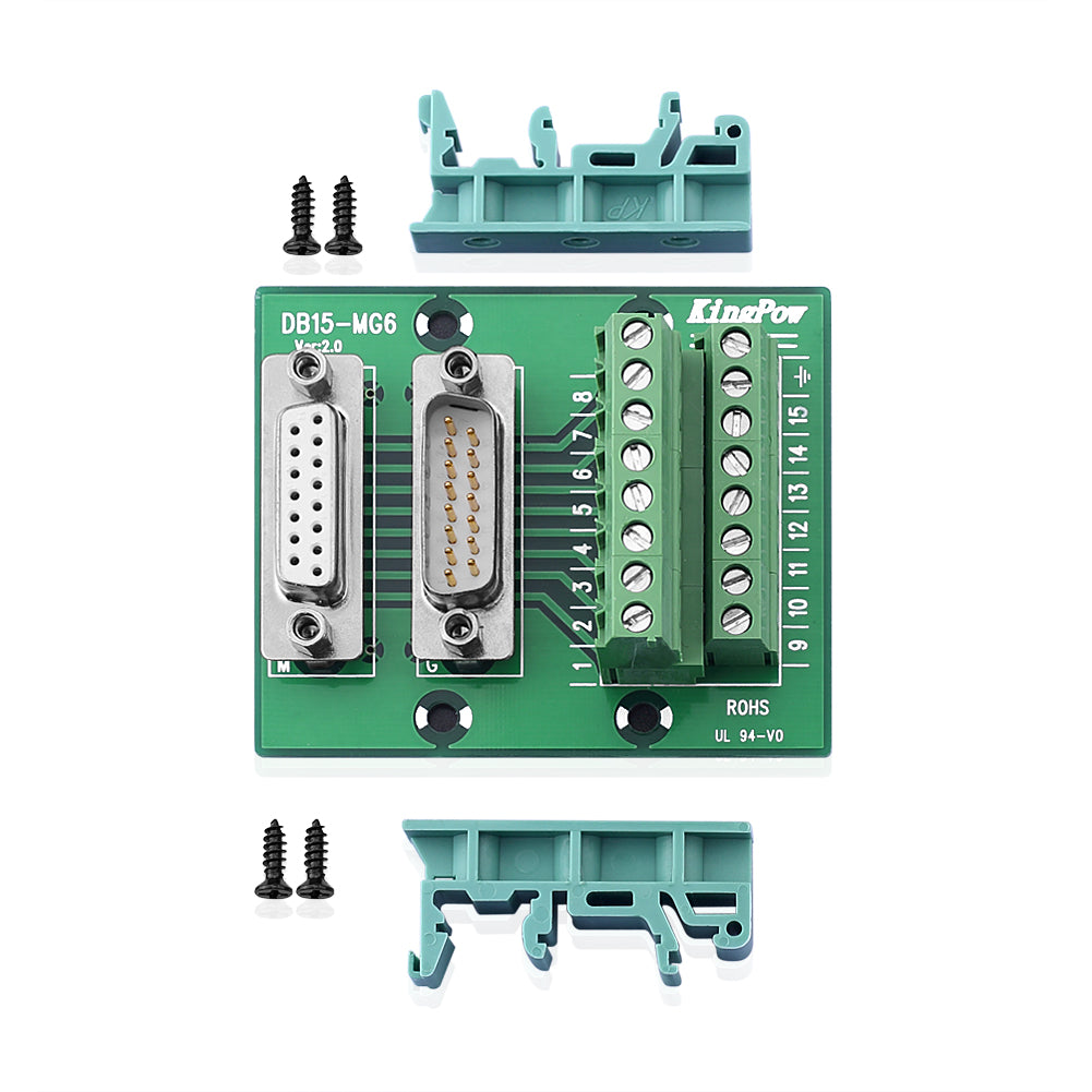 D-SUB DB15 Stecker Stecker/Buchse Header Breakout Board Klemmleiste Stecker M/F (DB15-MG6 Adapter)