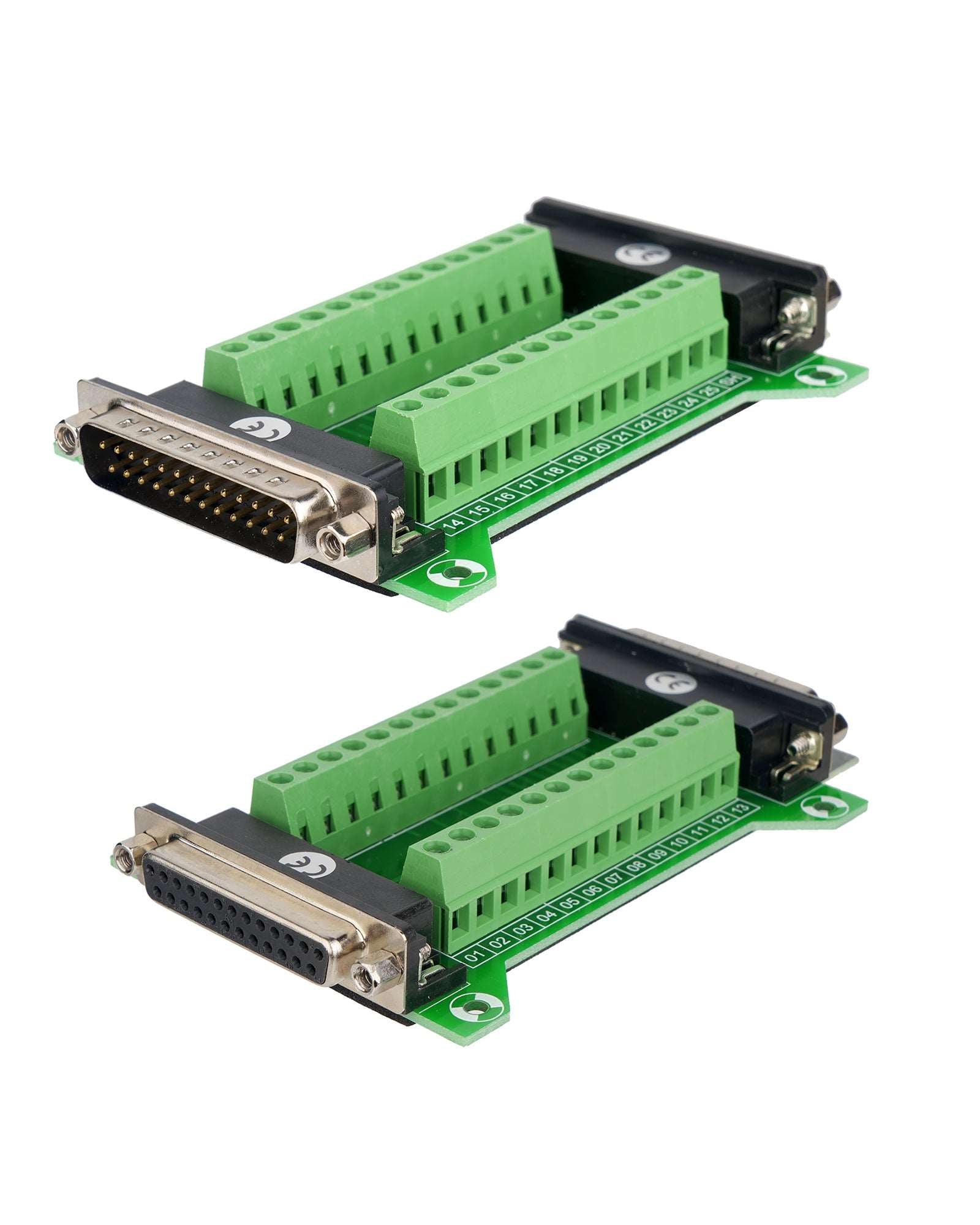 D-SUB DB25 Stecker auf Buchse 25-poliger Stecker Breakout zu Leiterplattenklemmen Steckverbinder