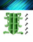 Green DIN rail mounting clip for circuit boards, 10-pack from Euroharry GmbH, designed for secure electronic component installation.