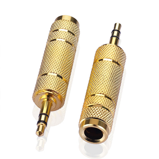 2 Stück 3,5mm Stereo-Stecker auf 6,3mm Stereo-Buchse Klinkenstecker auf Klinkenbuchse