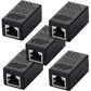 Set of five Euroharry shielded RJ45 8P8C connectors for Cat5 and Cat6 Ethernet cables, shown in the image.
