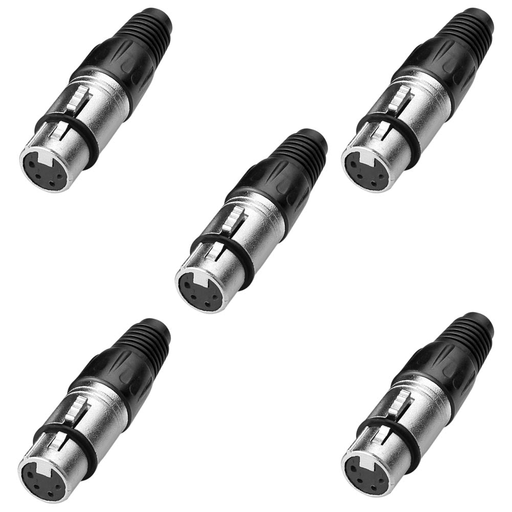 Euroharry GmbH 4-pol XLR male and female connectors with black metal housing and silver contacts, used in audio and professional equipment.